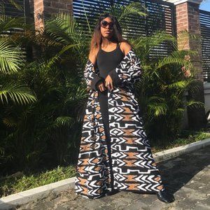 Ankara Kimono, African Print Kimono, African Mudcloth Print Duster for Women